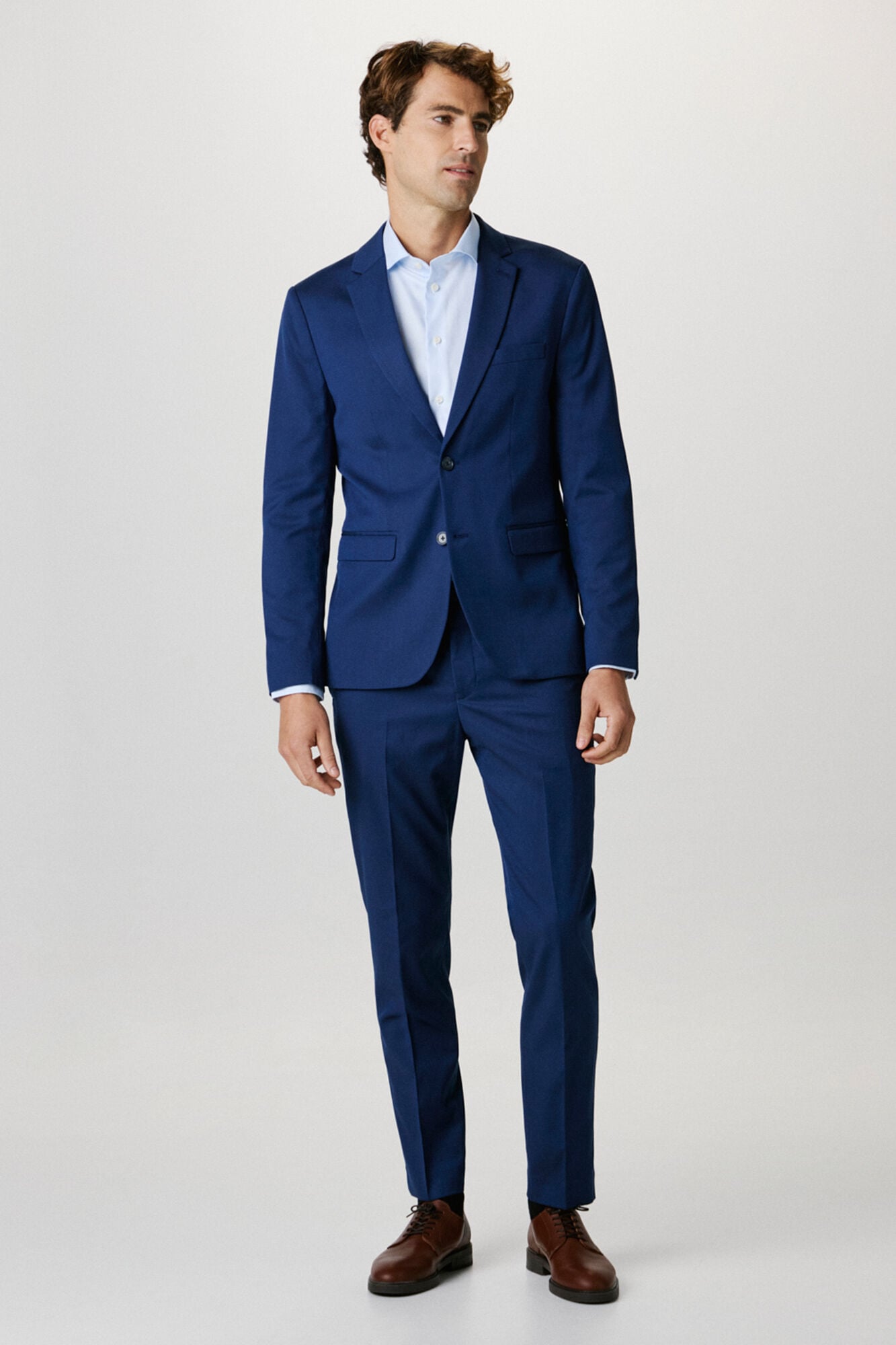 Selected Blazer de fato Slim Fit confecionado com materiais reciclados. Azul