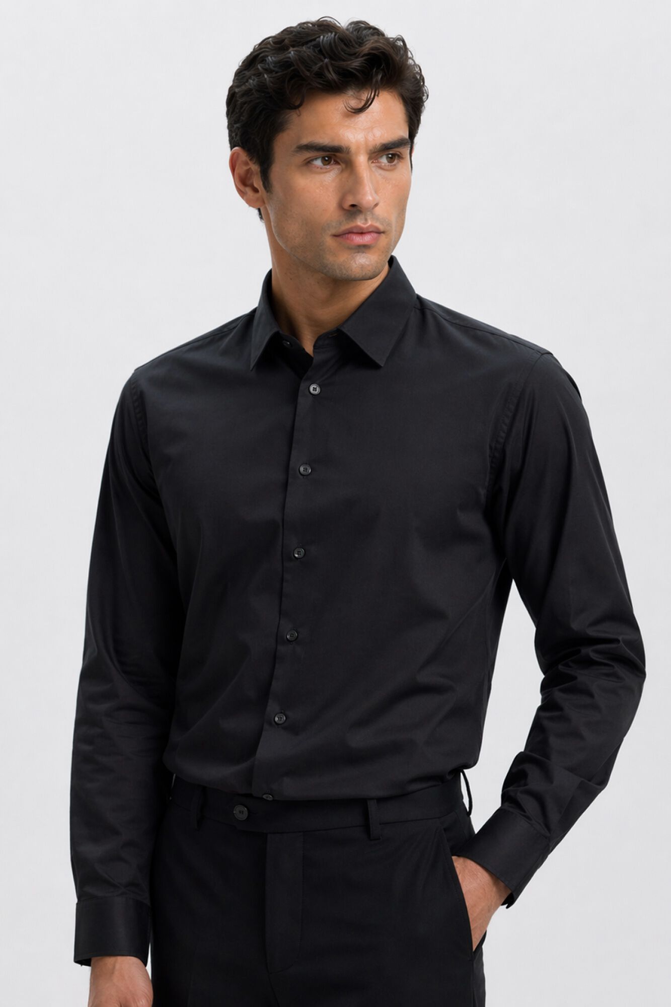 Selected Camisa de vestir slim fit Preto