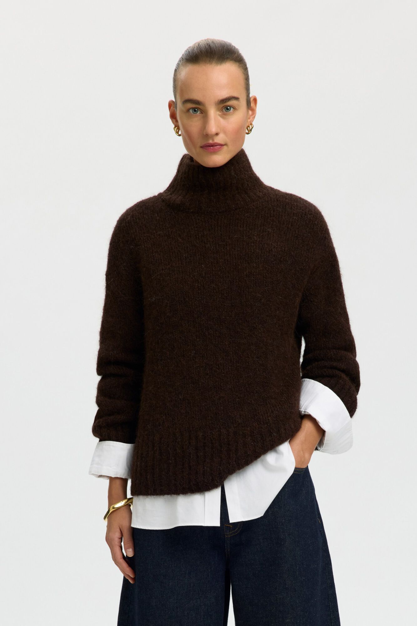 Selected Jersey alpaca cuello alto