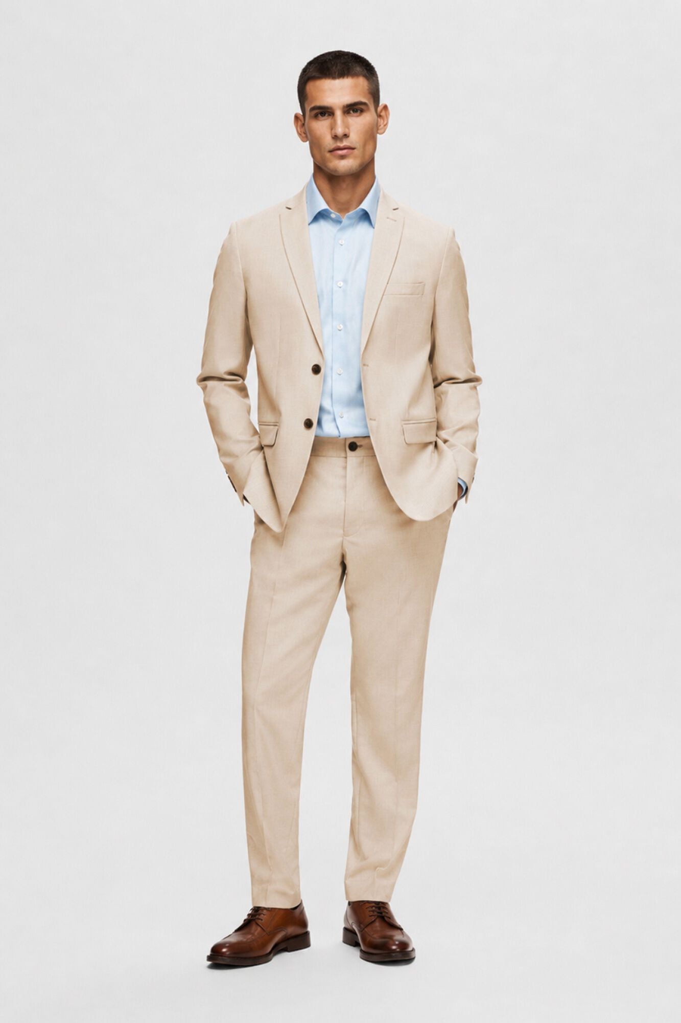 Selected Americana de traje Slim Fit confeccionada con materiales reciclados