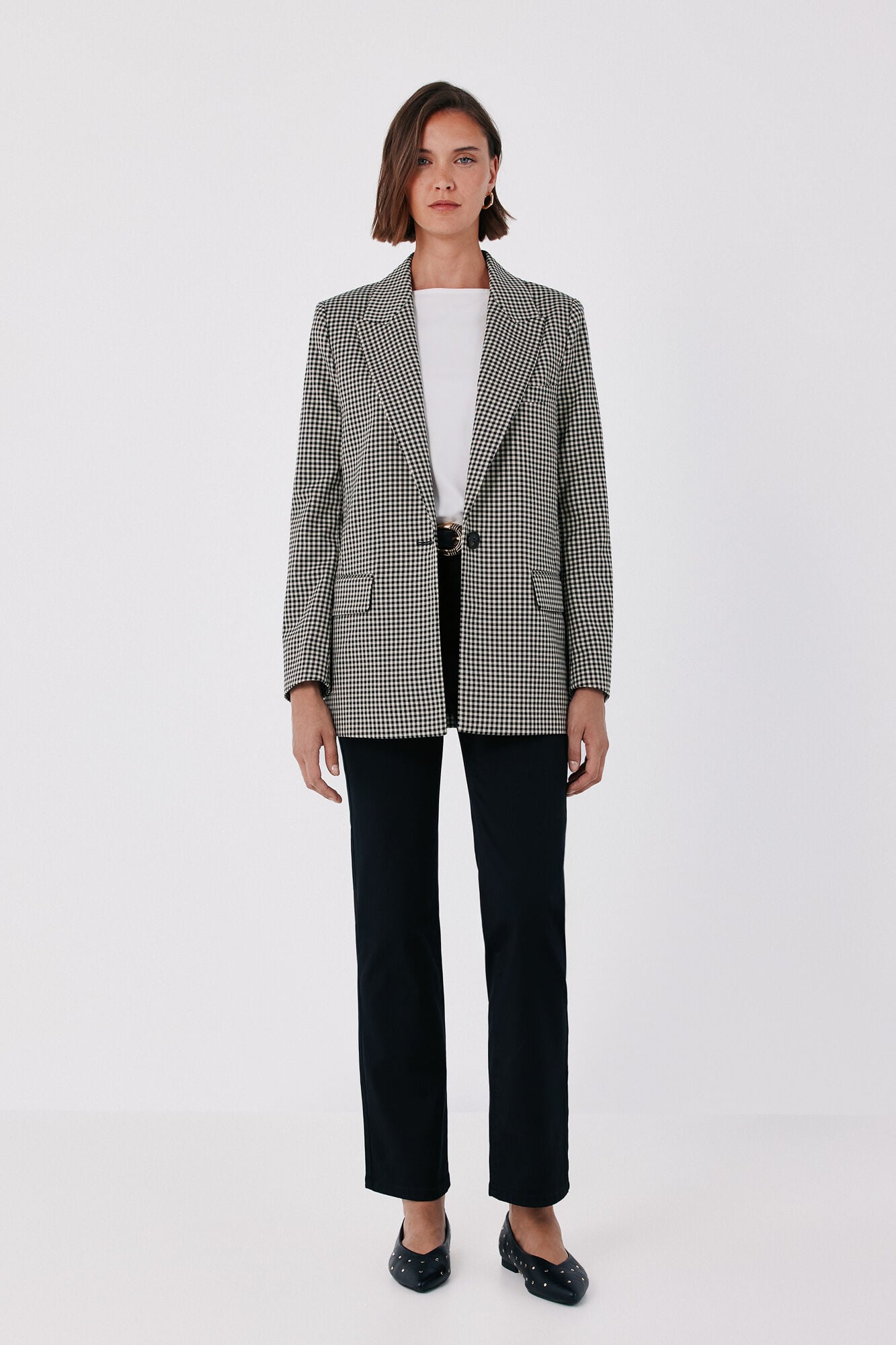 Cortefiel Blazer mujer de tejido de cuadros
