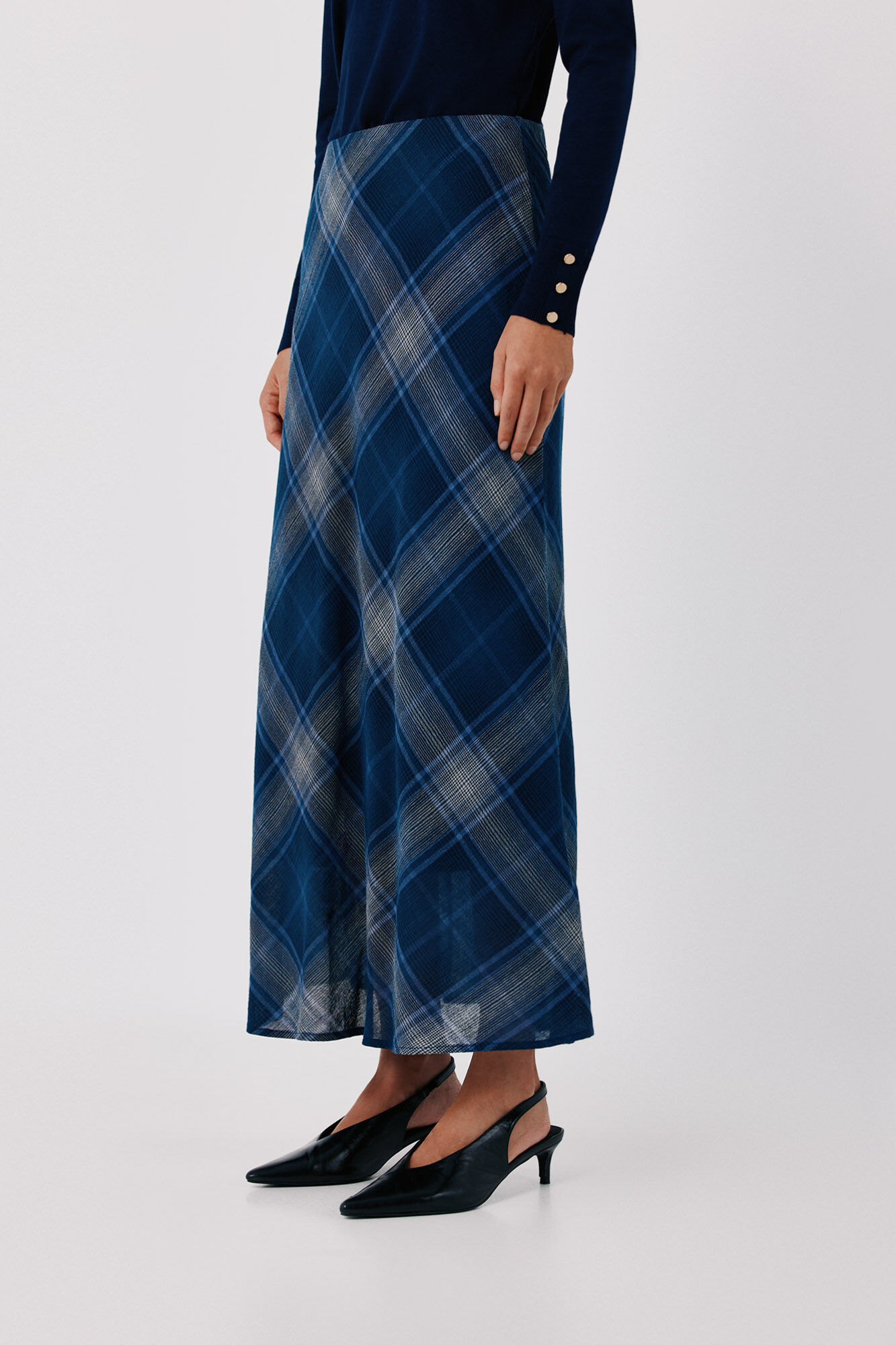 Cortefiel Plaid midi skirt Multicolour