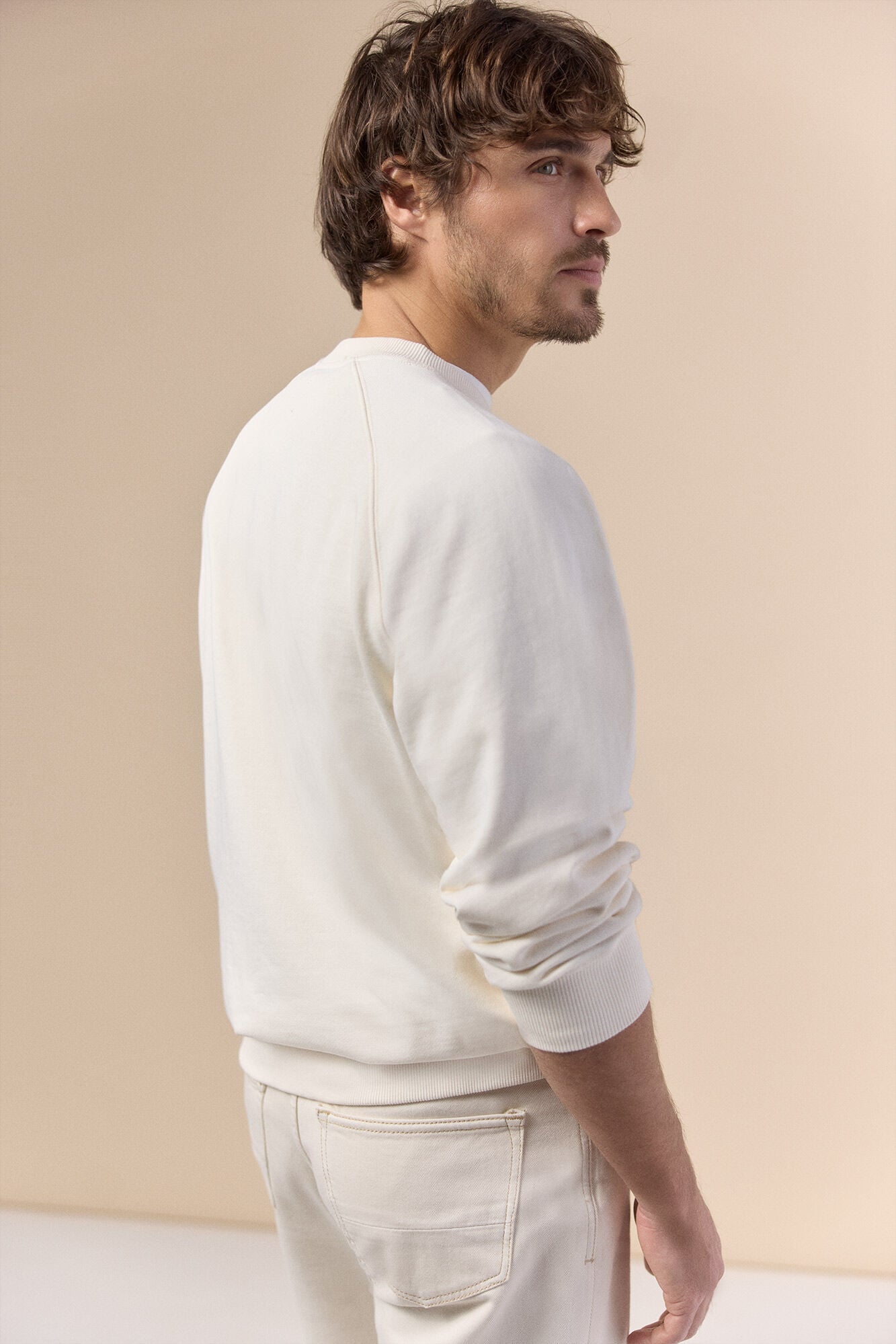 OOTO Sweatshirt logo gola redonda Ecru