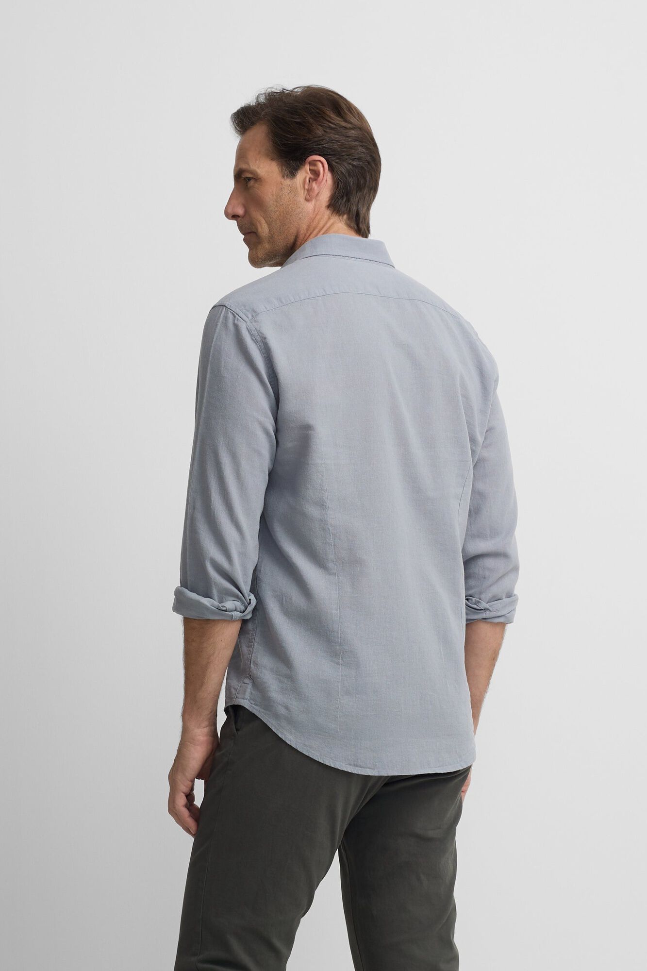 Silbon Camisa sport em linho Azul