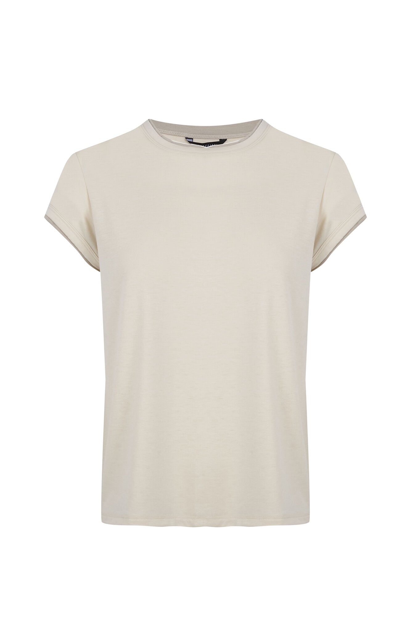 Cortefiel T-shirt com debrum duplo Ecru