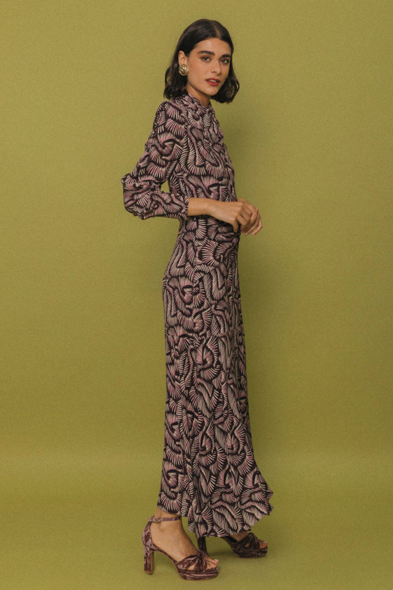Cherubina Vestido midi Fog