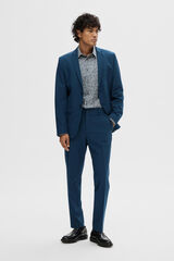 Selected Cal&ccedil;a de alfaiataria Slim Fit Azul