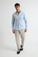 Williot Camisa de linho mil riscas Azul