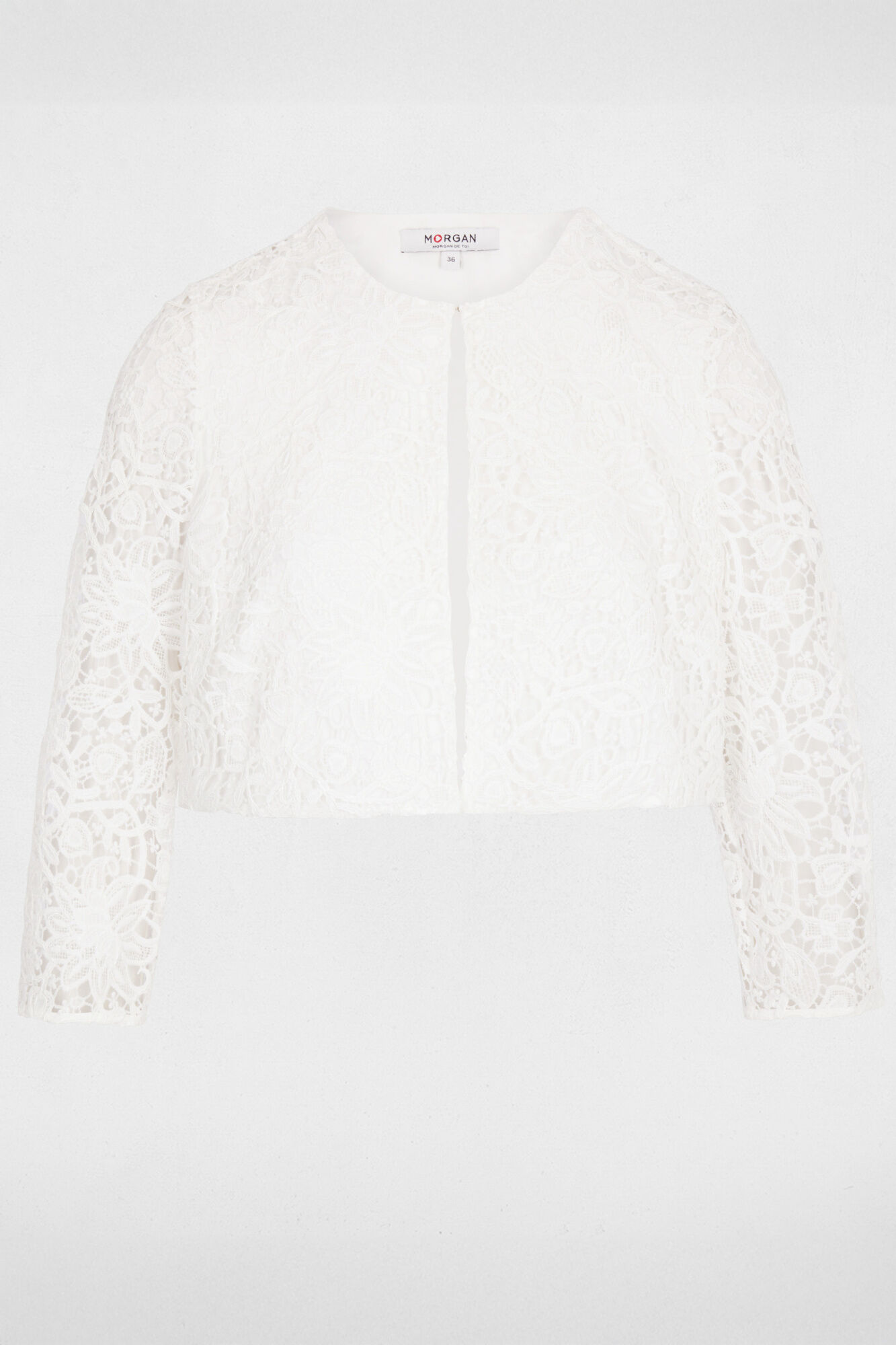 Morgan Bolero de renda cintado Branco
