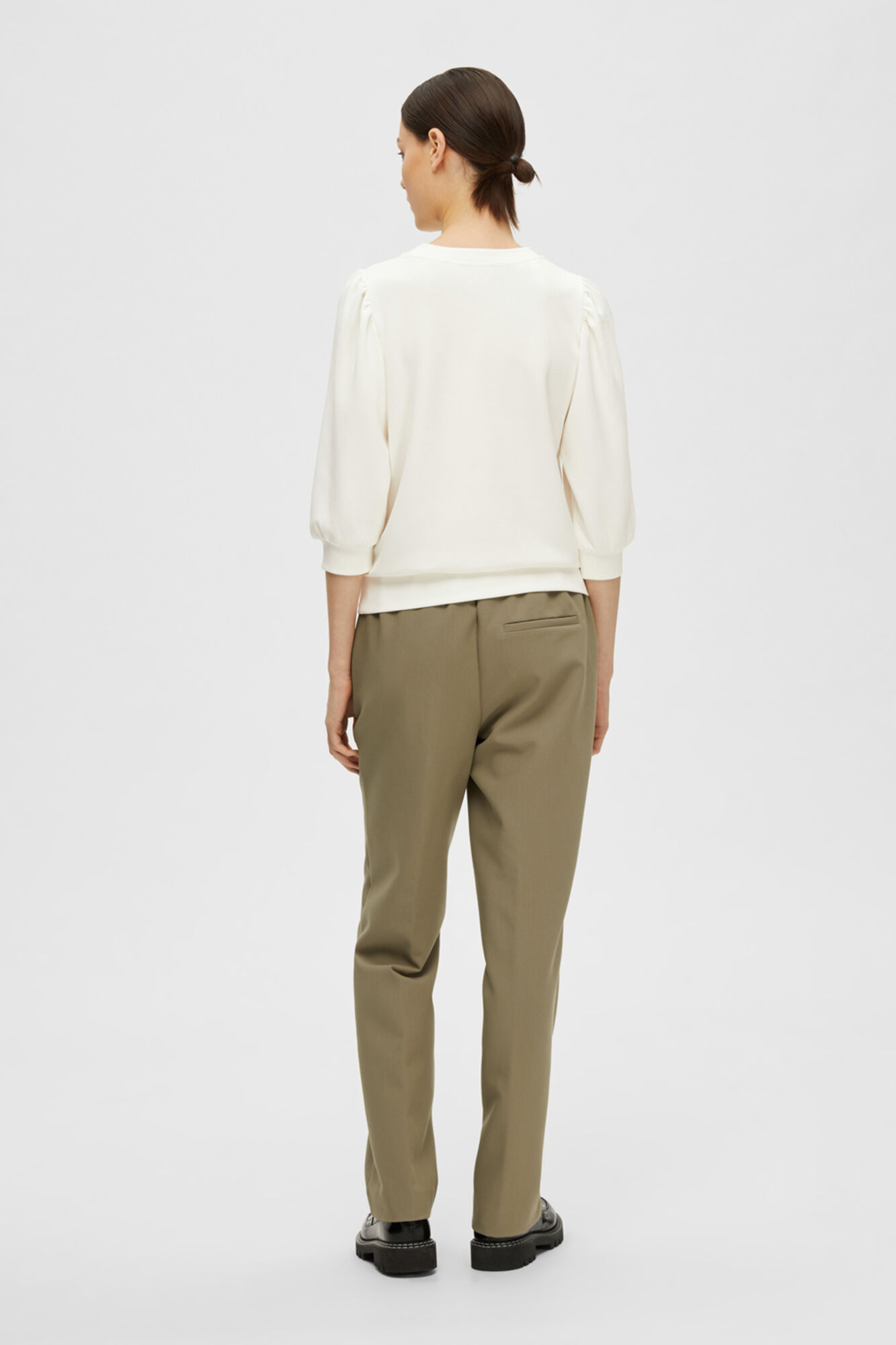 Selected Top manga bufante Branco