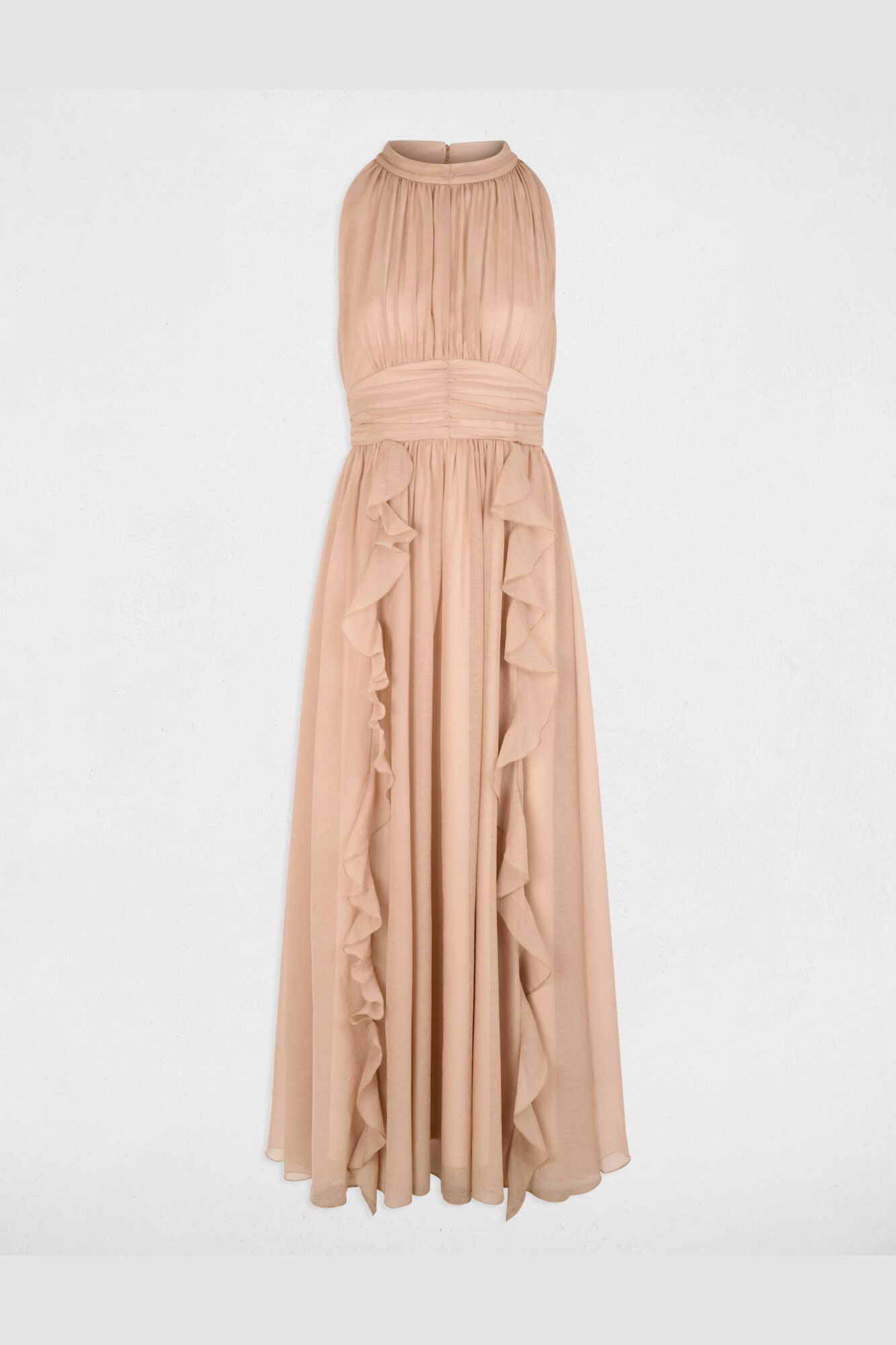 Morgan Vestido comprido com gola alta Tostado