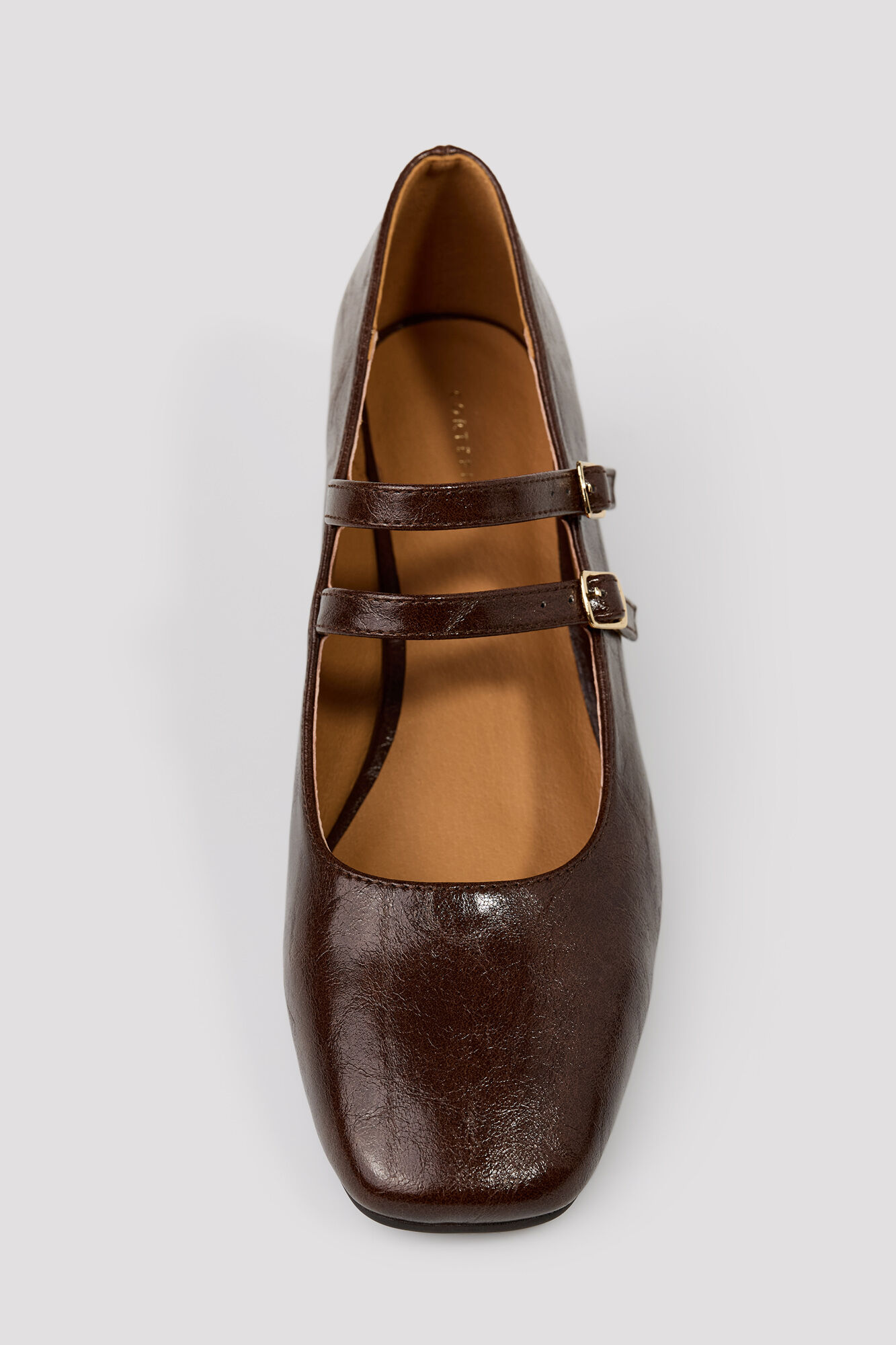 Cortefiel Strap heel ballet flats Printed brown