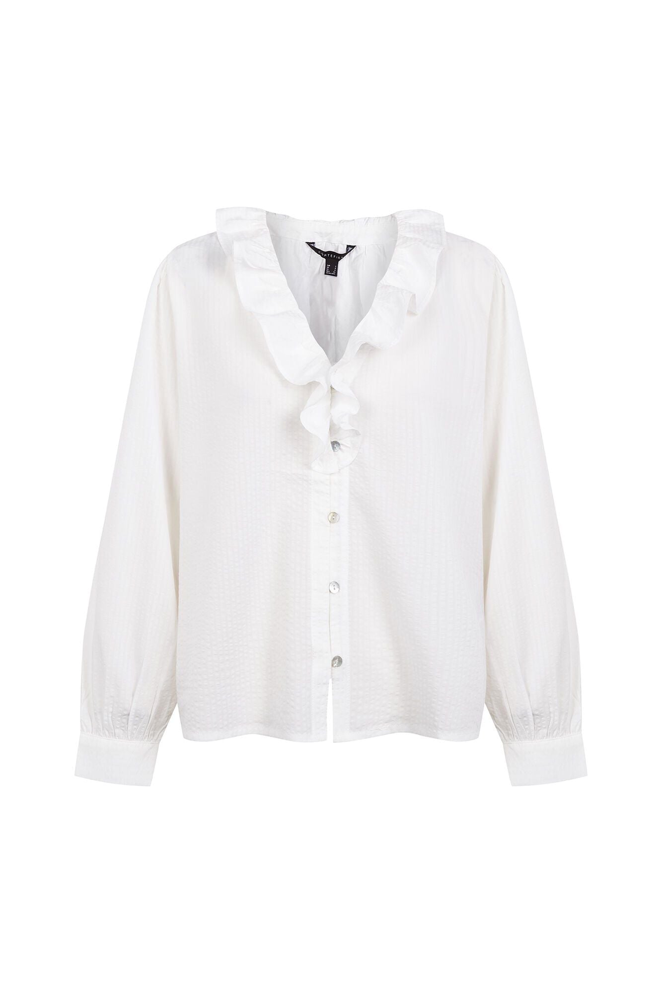 Cortefiel Ruffle blouse White
