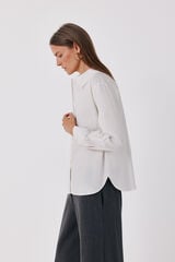Cortefiel Shirt collar shirt White