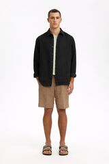 Selected Linen long sleeve shirt Black