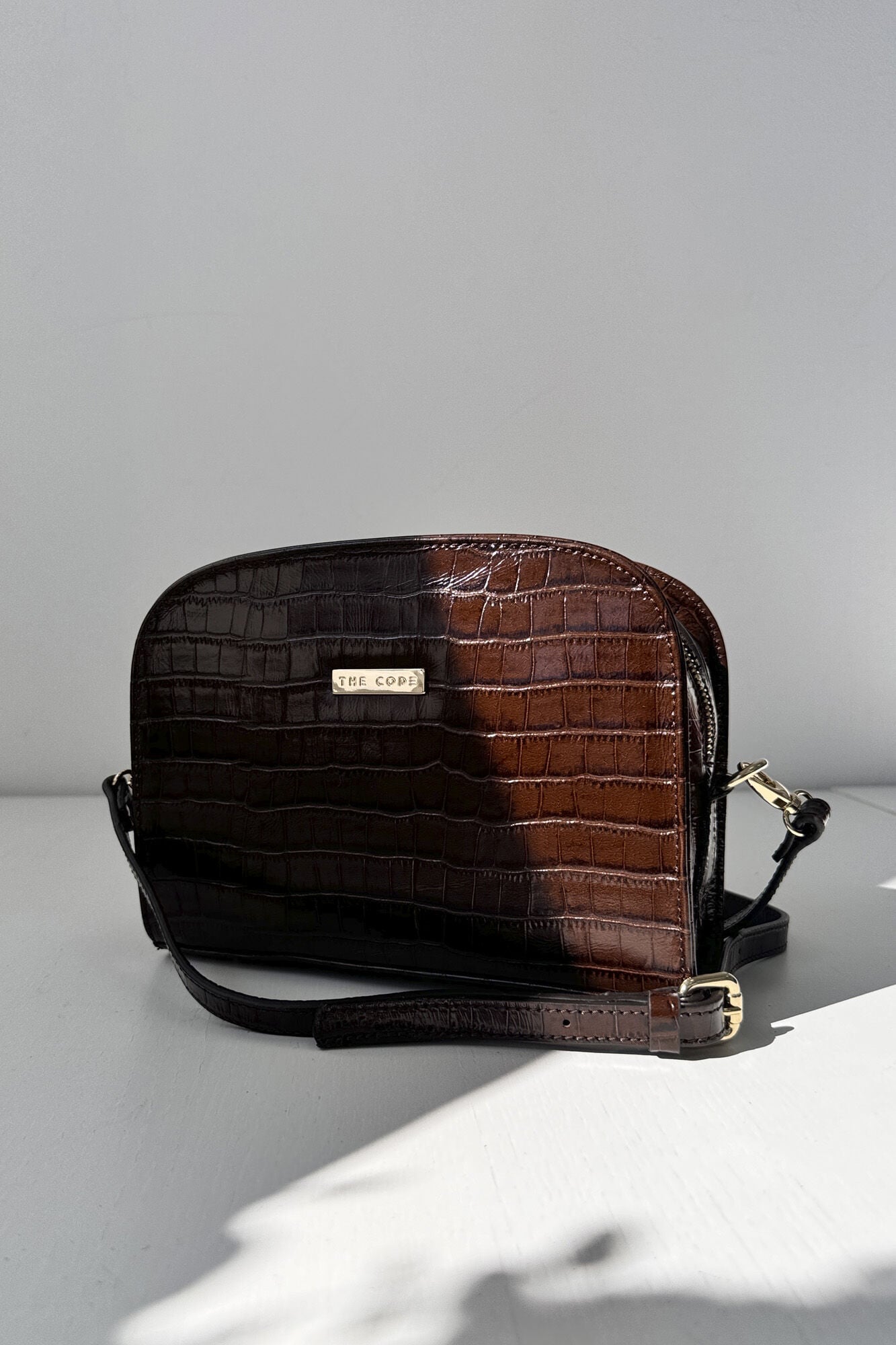The Code Leather Casandra crossbody Dark brown