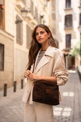 The Code Suede Dakota crossbody Dark brown
