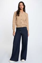 Morgan Camisola com gola teddy Castanho