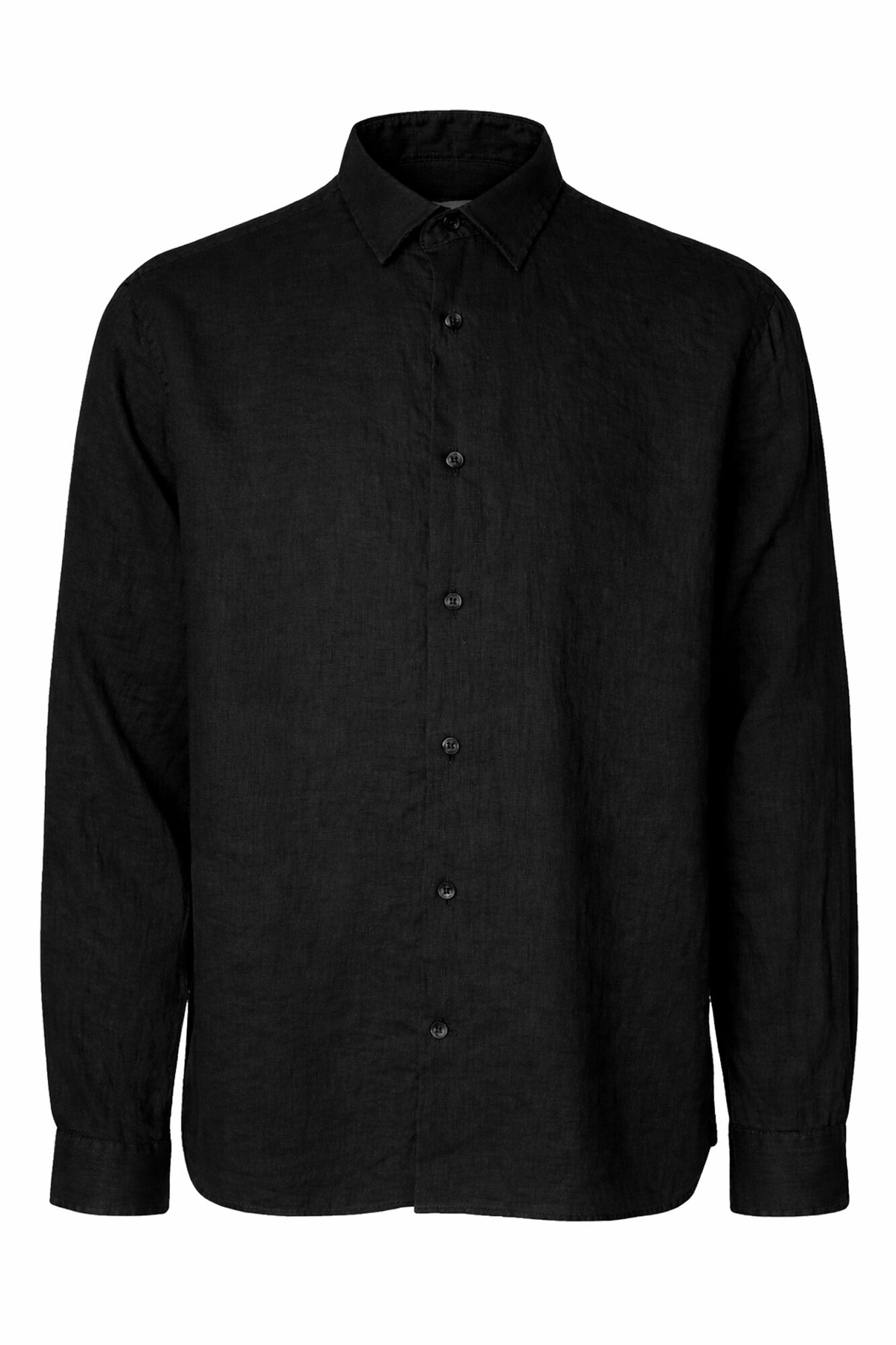Selected Linen long sleeve shirt Black