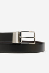 Cortefiel Reversible leather belt Black