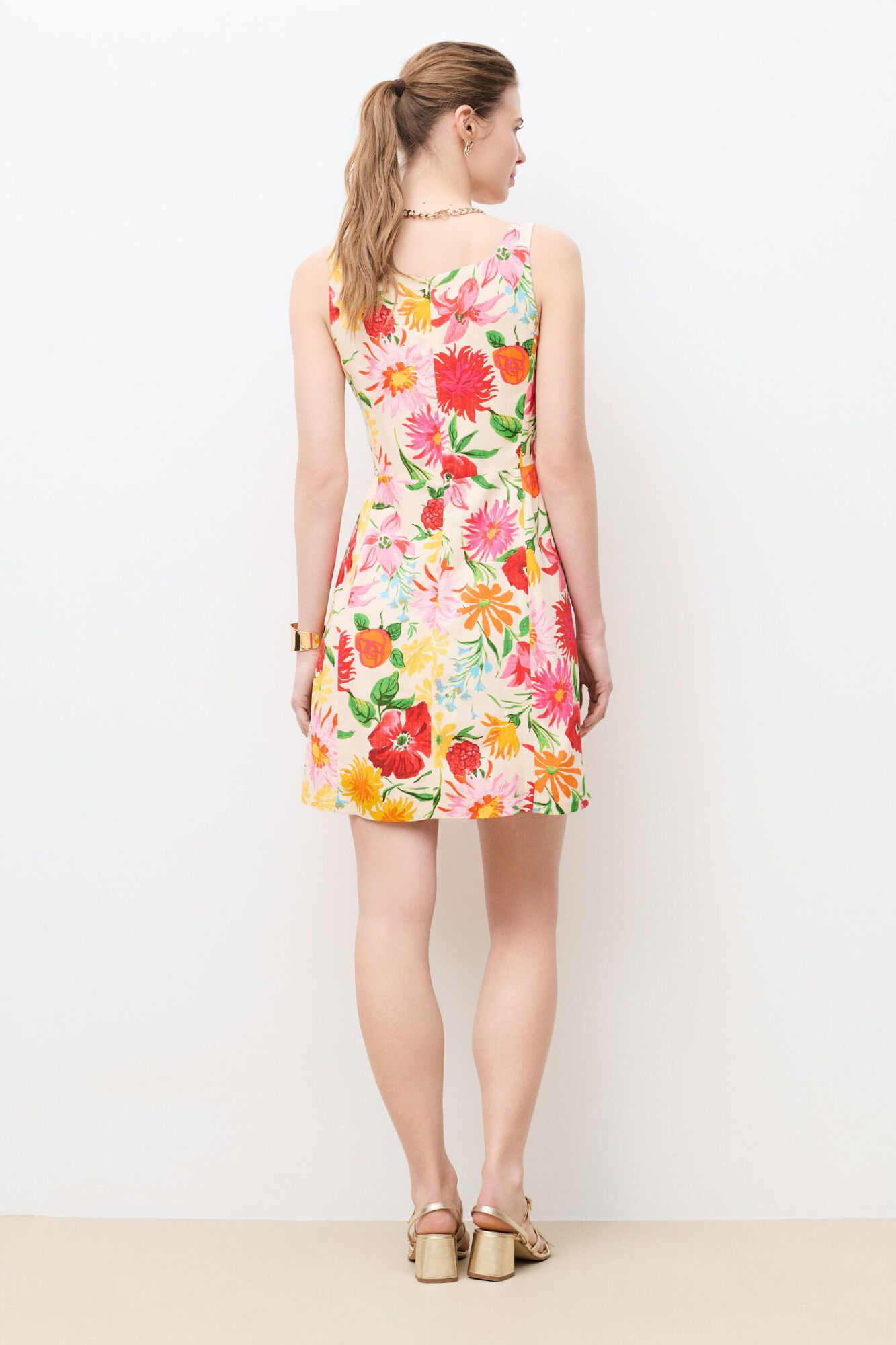 Caroll Vestido curto estampado Multicolorido