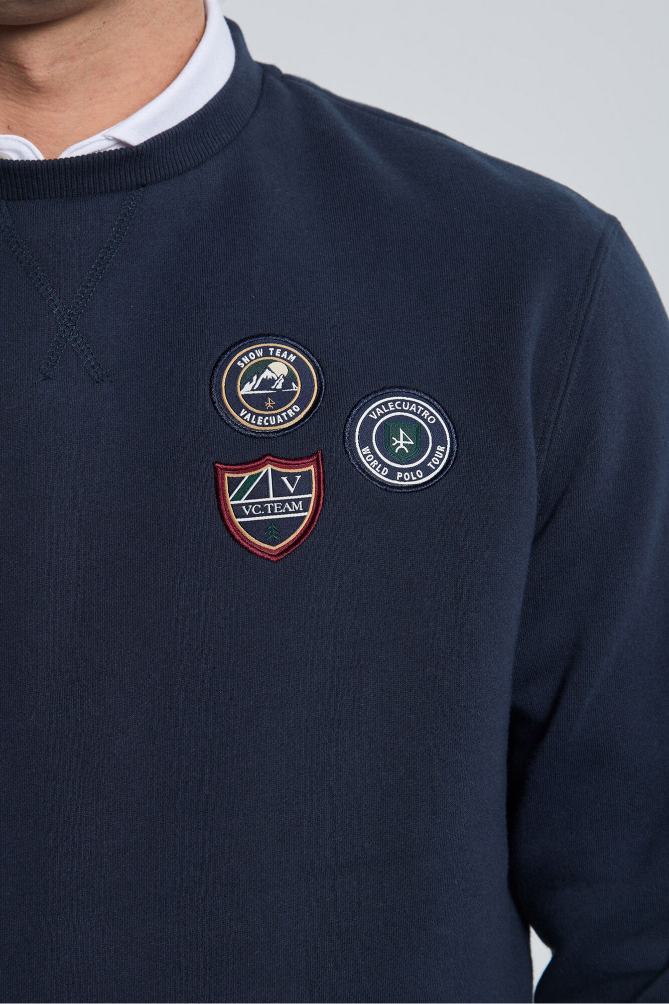 Valecuatro Sweatshirt azul marinho com 3 escudos Azul