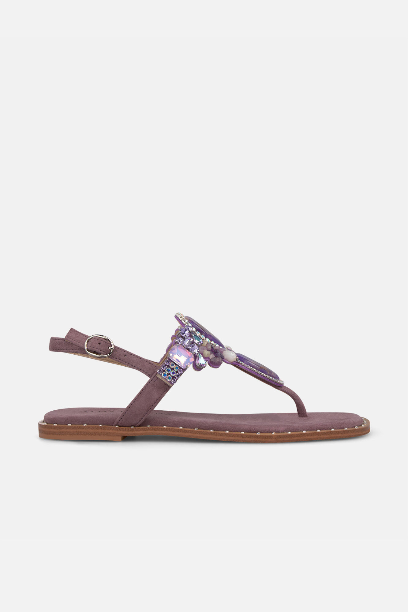 Alma en Pena Sand&aacute;lia estilo grego com missangas Roxo