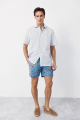 Cortefiel Shark print swimwear Blue