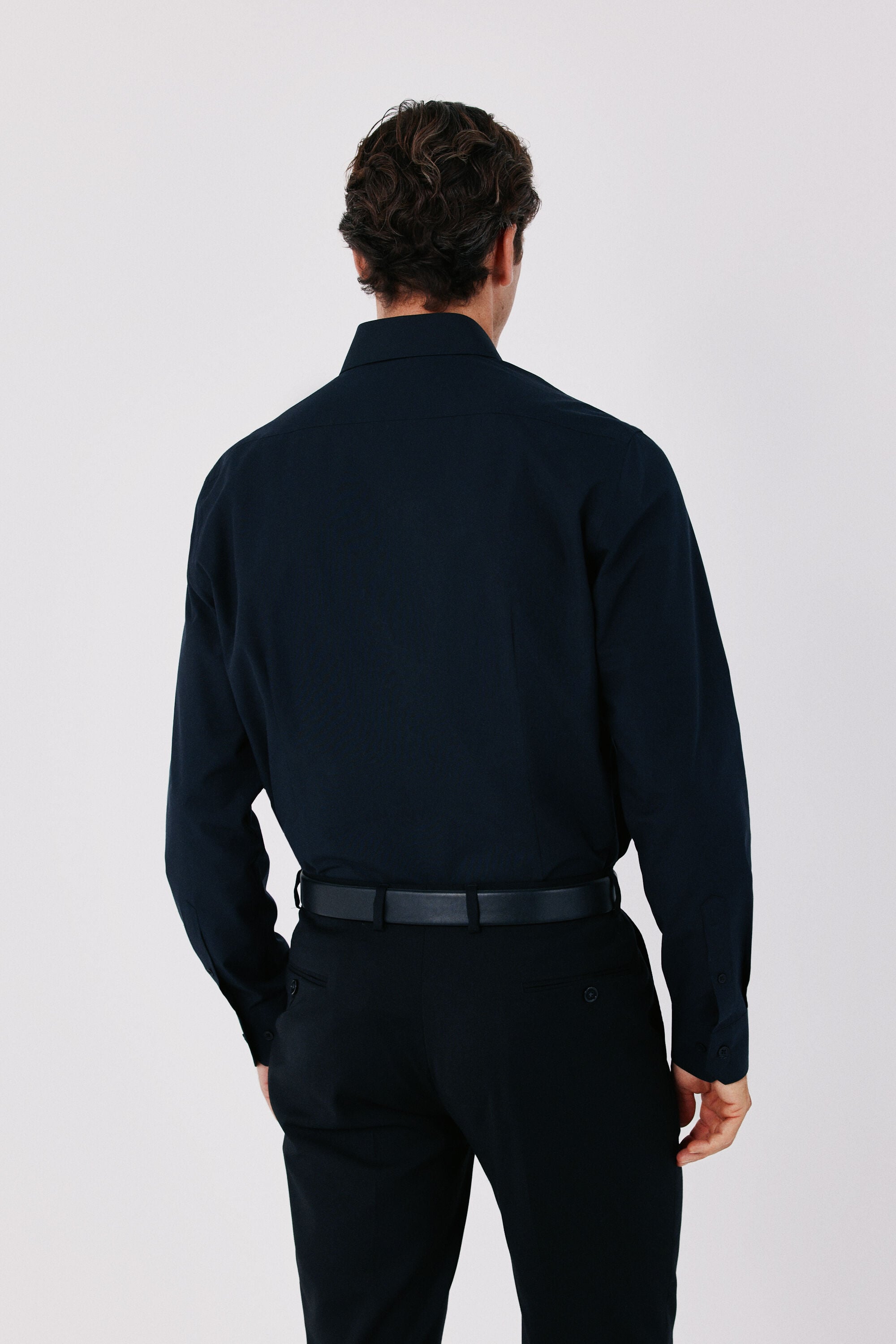 Cortefiel Slim fit Ottoman dress shirt Black