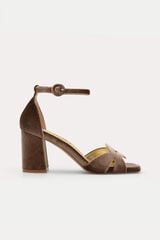 Azarey Velvet sandal with ankle strap Nude