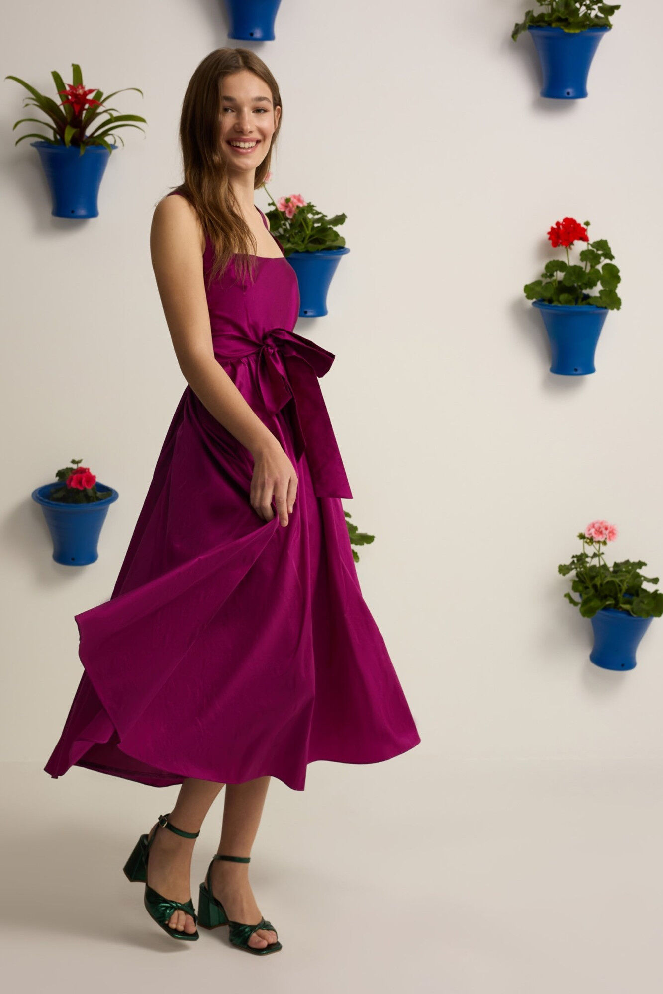 Silbon Vestido Event Collection em tafet&aacute; Roxo