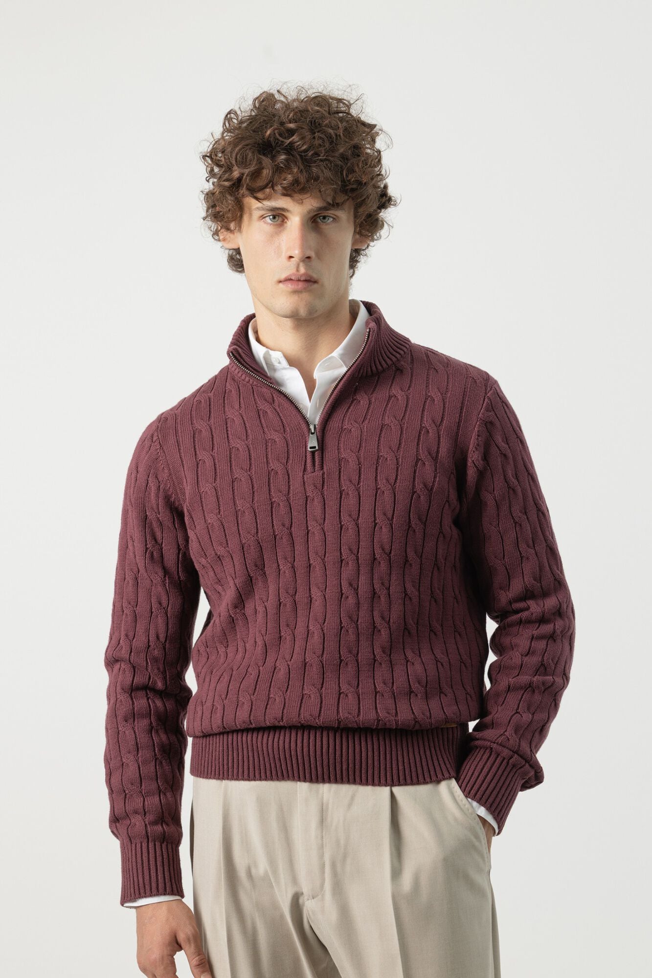 PuroEGO Jersey punto ochos cuello mock