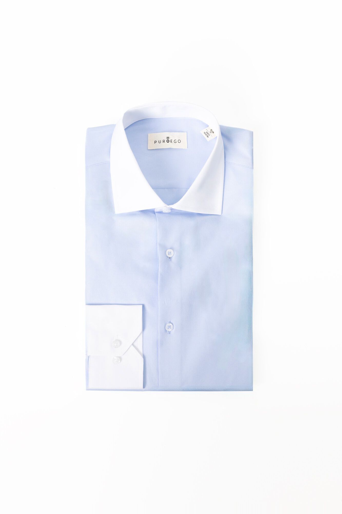 PuroEGO Camisa de vestir com gola de contraste Azul