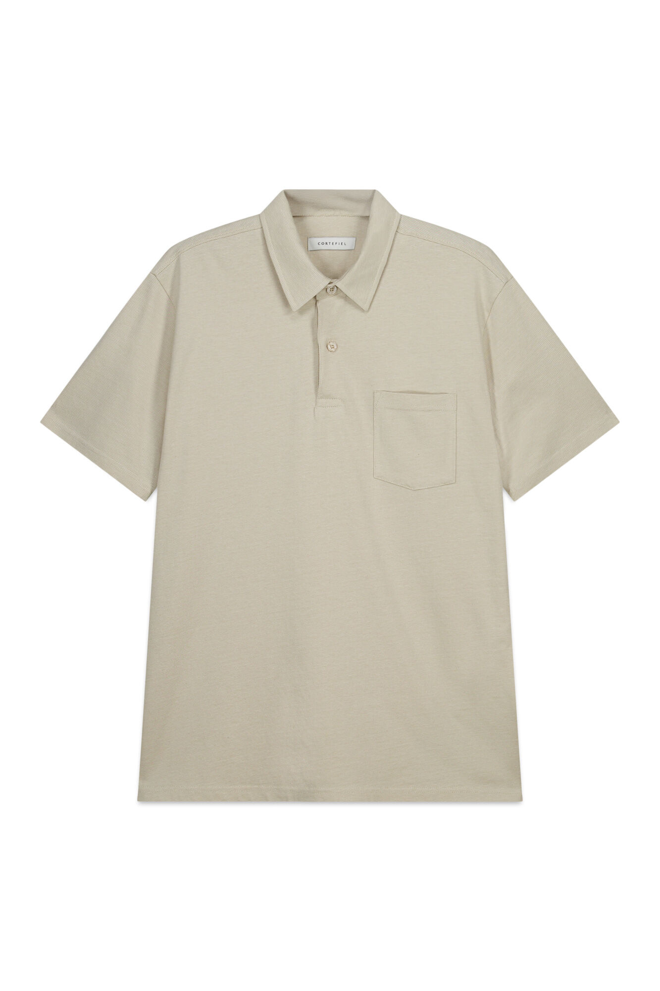 Cortefiel Striped polo shirt with pocket Beige