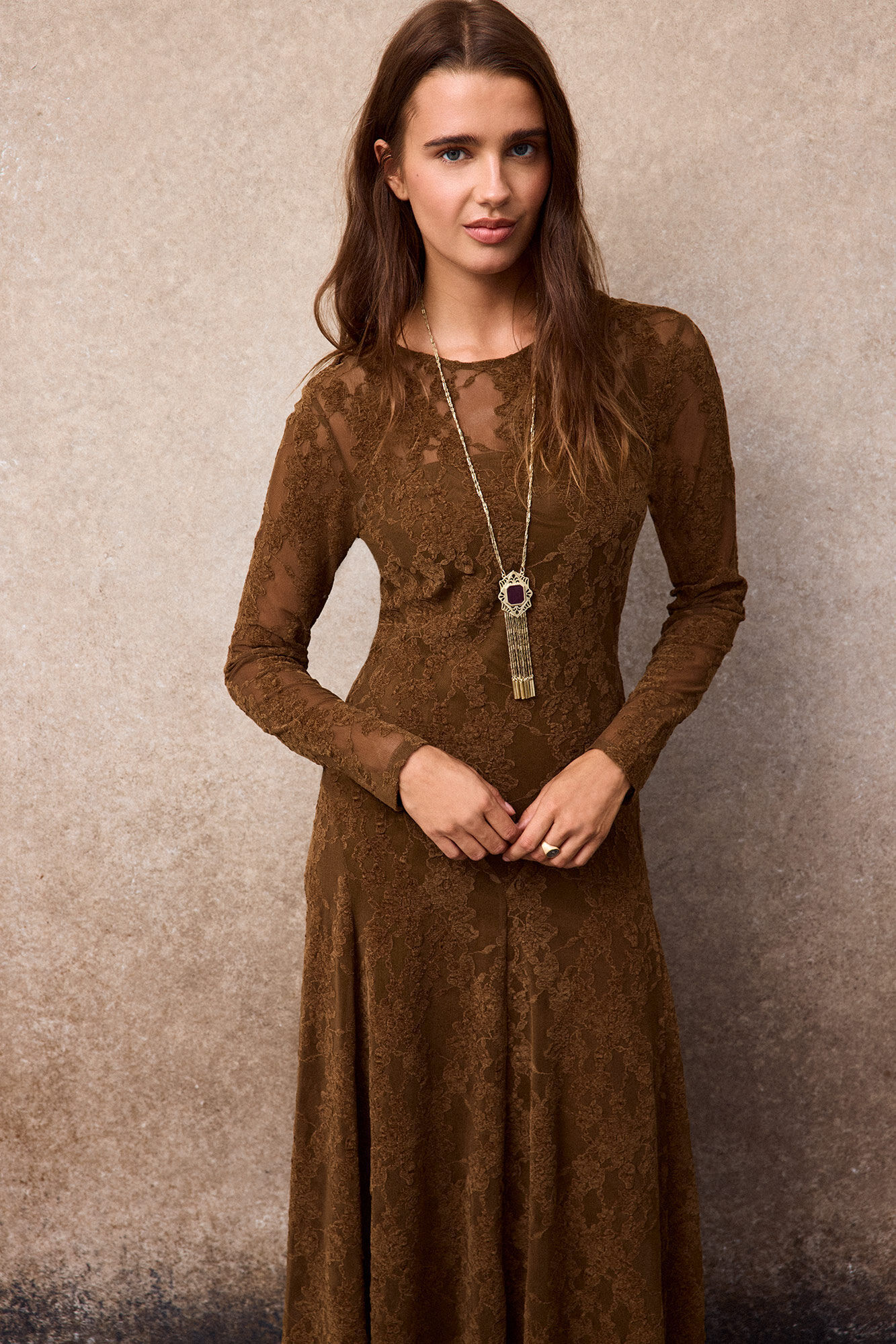 Slowlove Lace flared dress