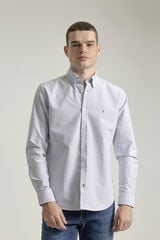 PuroEGO Slim cotton striped oxford shirt Blue