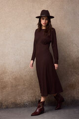 Slowlove Vestido com estrutura manga morcego Castanho
