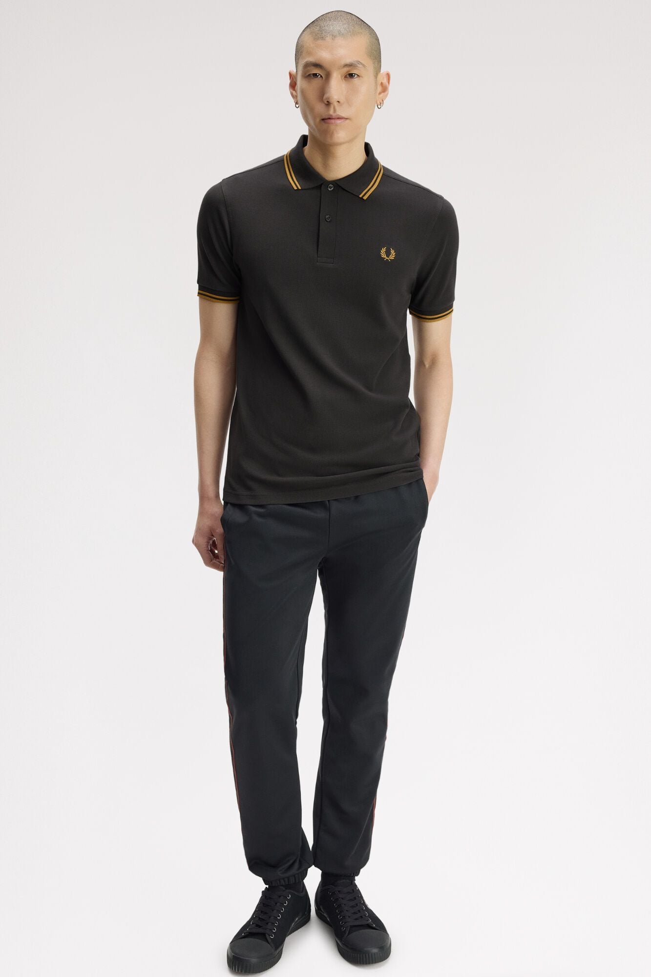 Fred Perry Polo piqu&eacute; manga curta Cinzento
