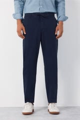 Cortefiel Poplin jogger with regular elastic Navy
