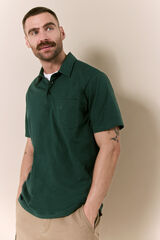 OOTO Embroidered washed polo shirt Green