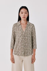 Cortefiel Camisa el&aacute;stica botones Estampado gris