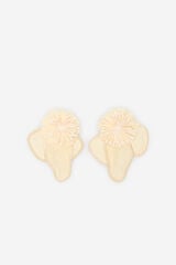 Cortefiel Flower earrings in fabric Yellow