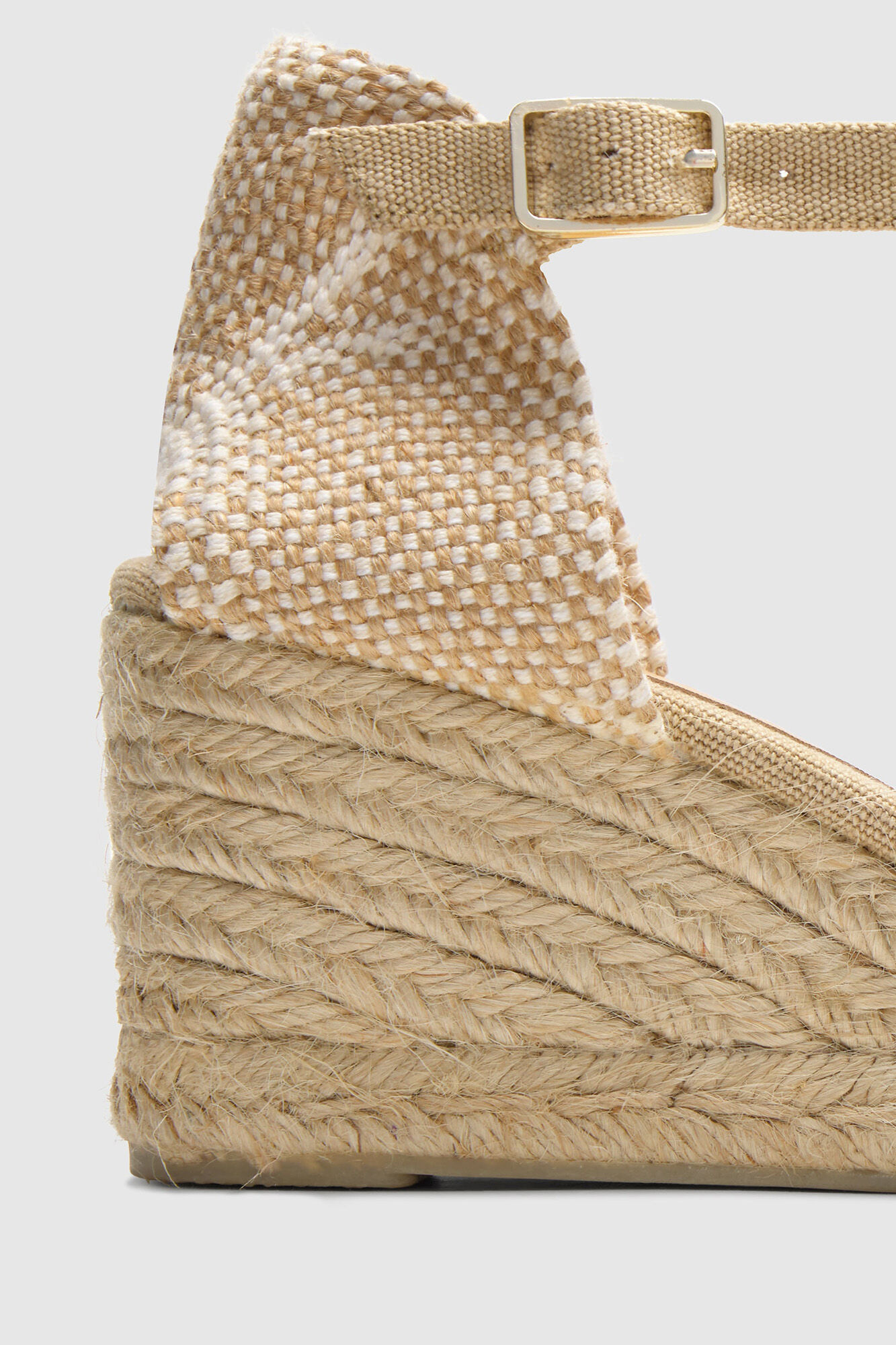 Casta&ntilde;er Natural jute wedge espadrille Beige