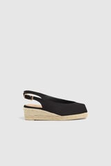 Casta&ntilde;er Natural jute wedge espadrille Black