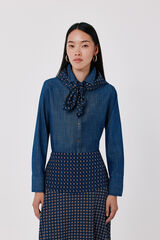 Cortefiel Denim shirt scarf Blue