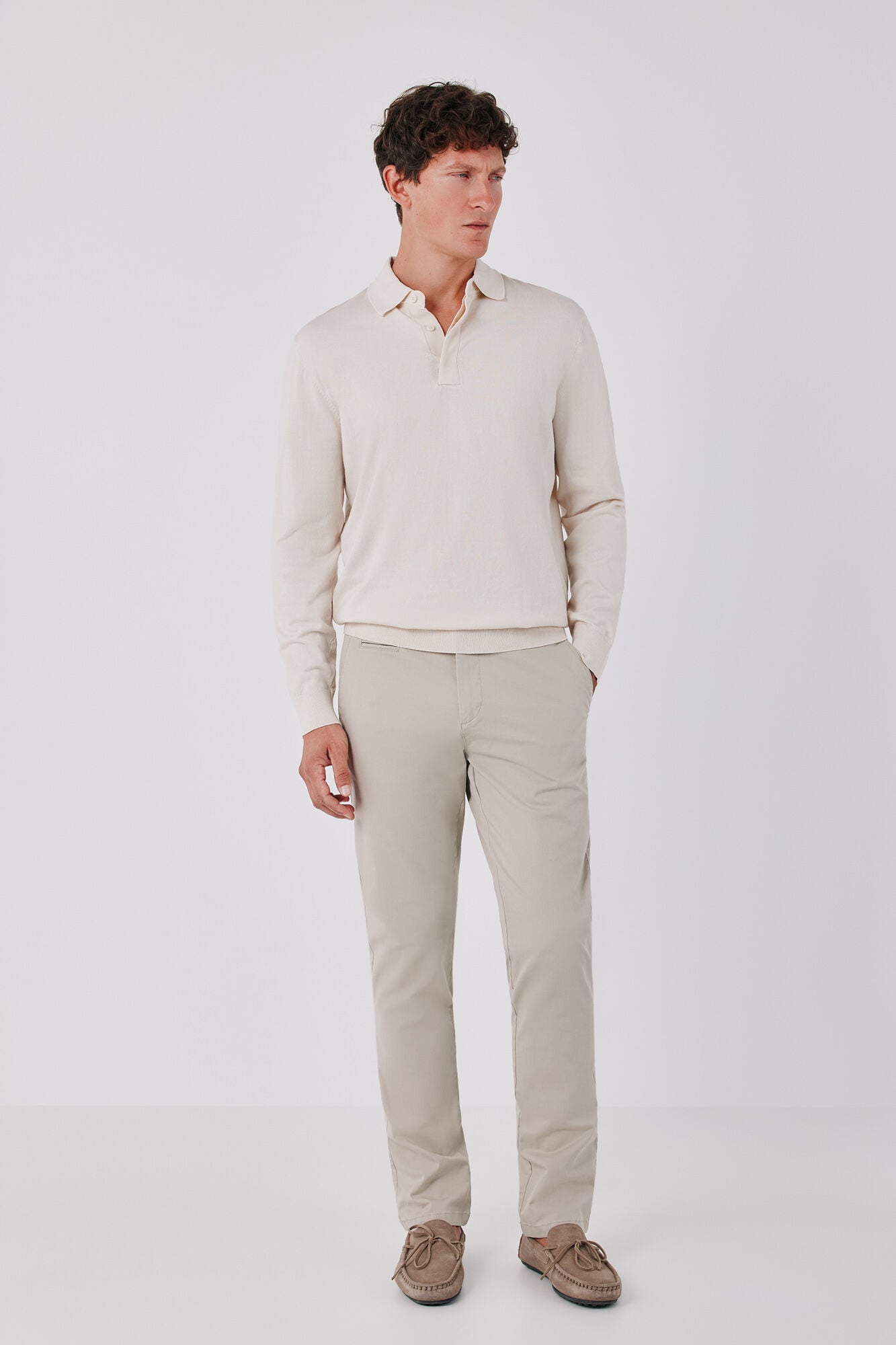 Cortefiel Basic fine knit polo neck jumper