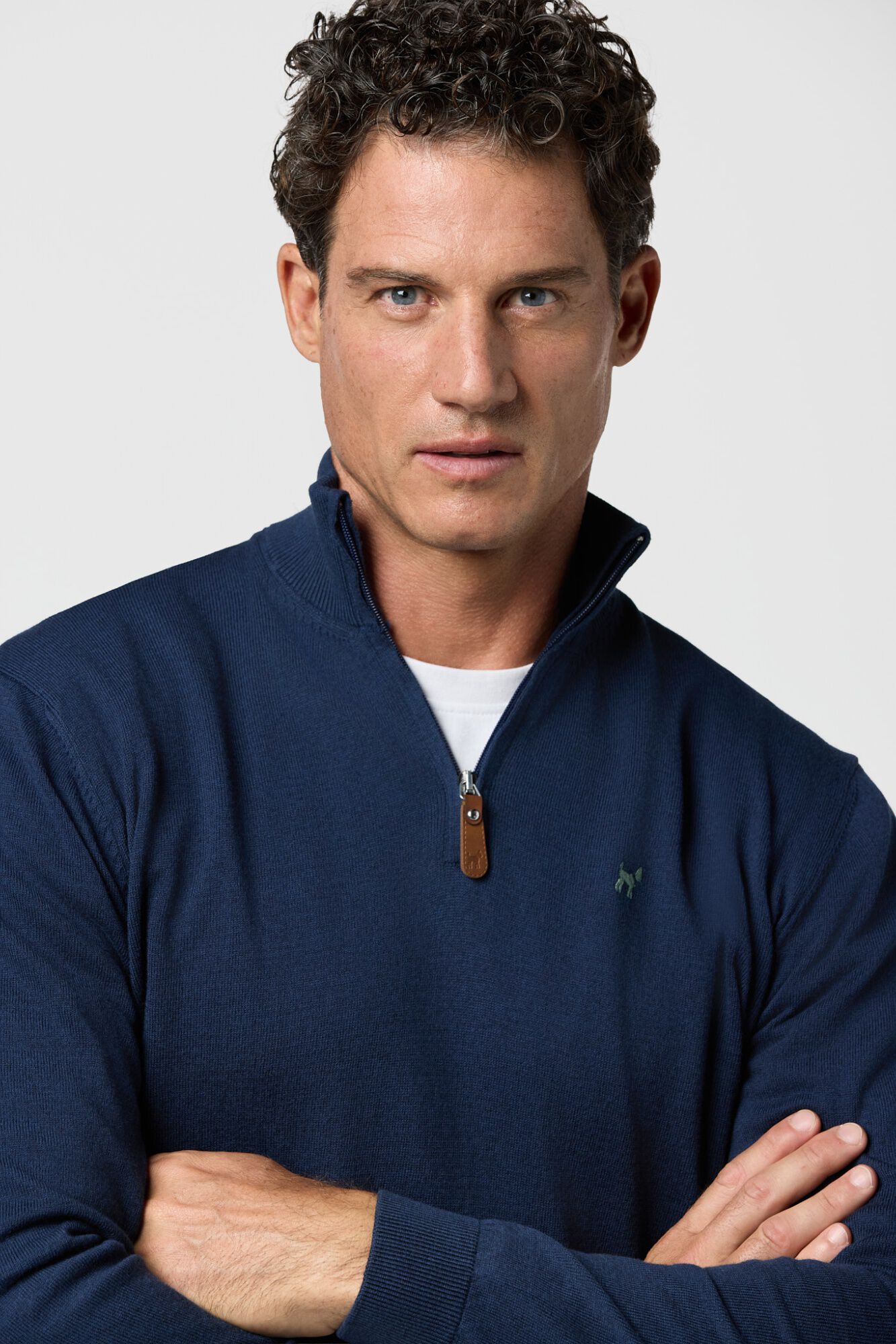 Williot Camisola de malha com fecho-&eacute;clair Azul