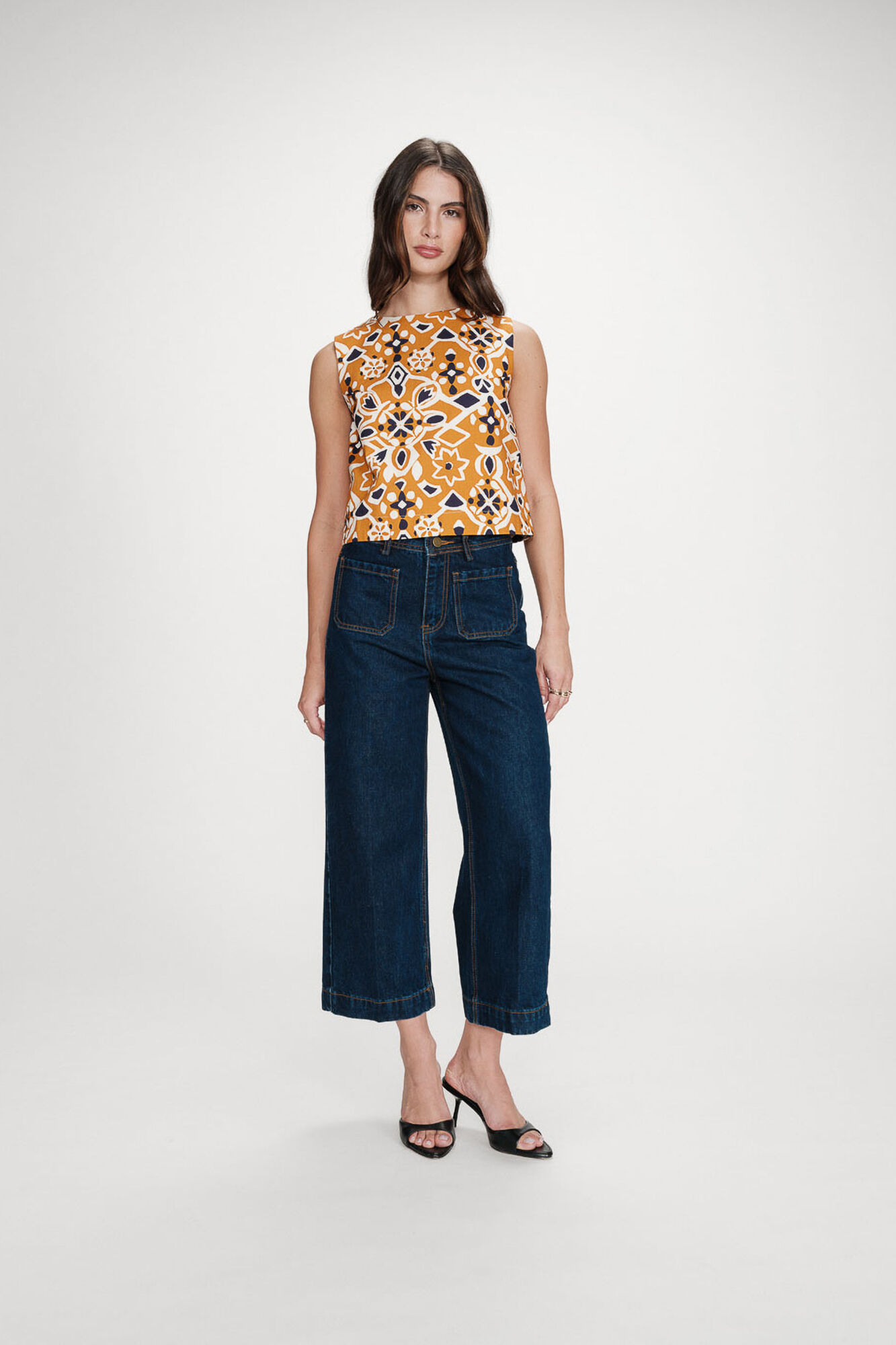 Grace & Mila Top sem mangas Venise Dourado