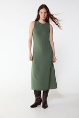 Slowlove Vestido b&aacute;sico com estrutura Verde