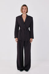Cortefiel Pinstripe blazer Dark brown